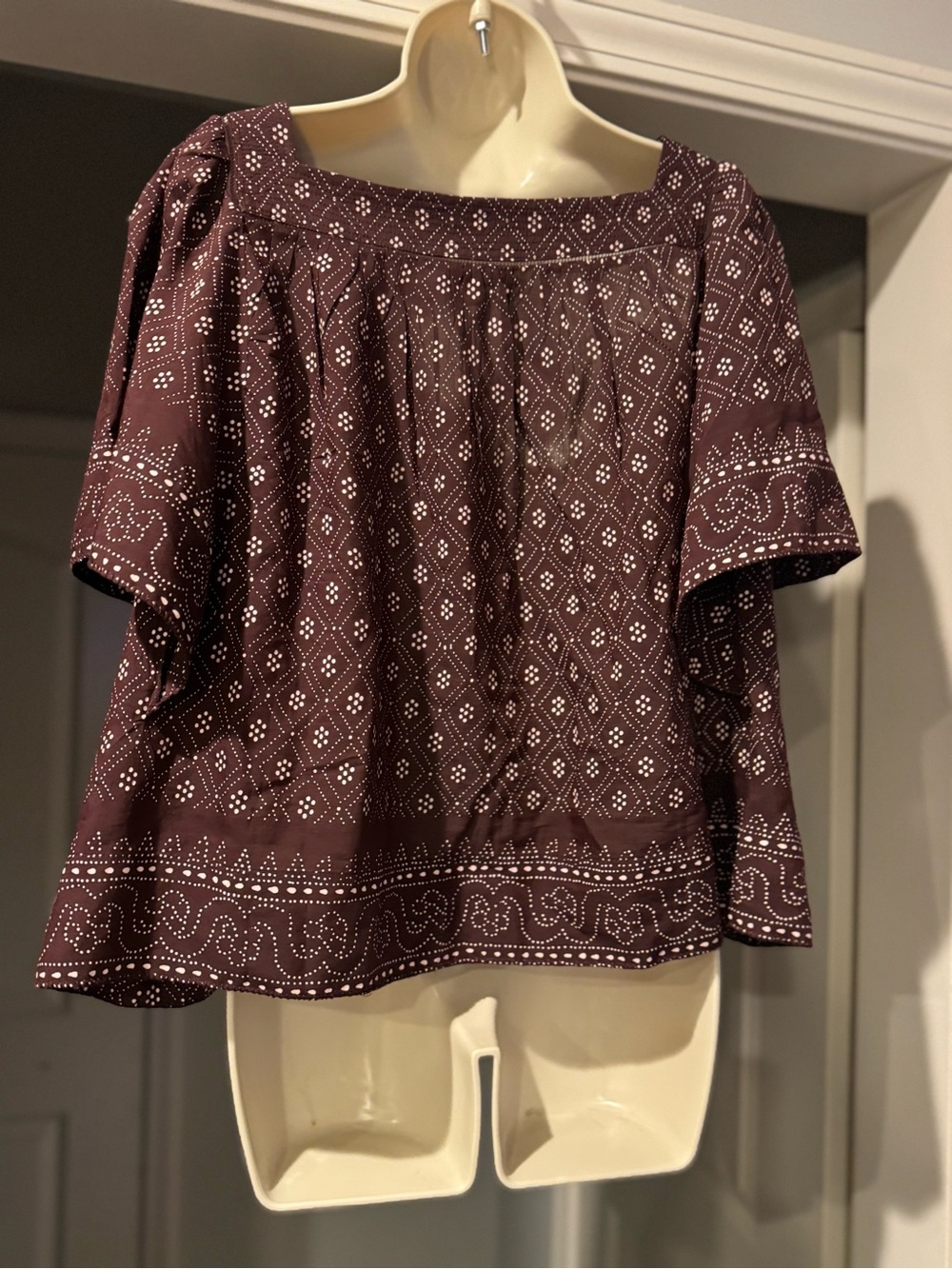 Madewell beautiful flutter sleeve floral blouse cotton viscose blend size large - Picture 5 of 8